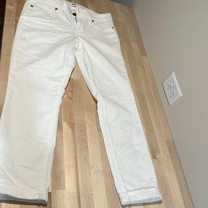 Paige white ankle jean with rolled cuff style: Kylie crop. Size 28